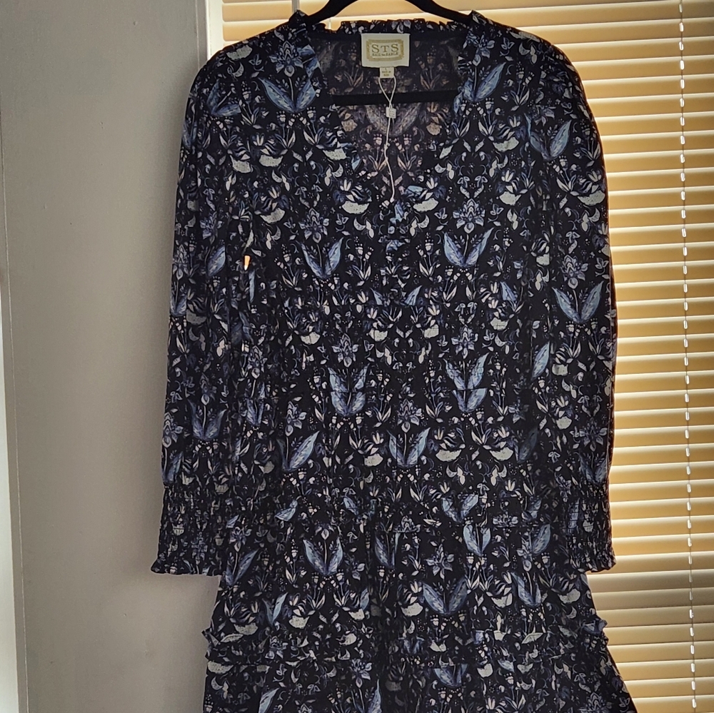 Sail To Sable Blue Floral Dress